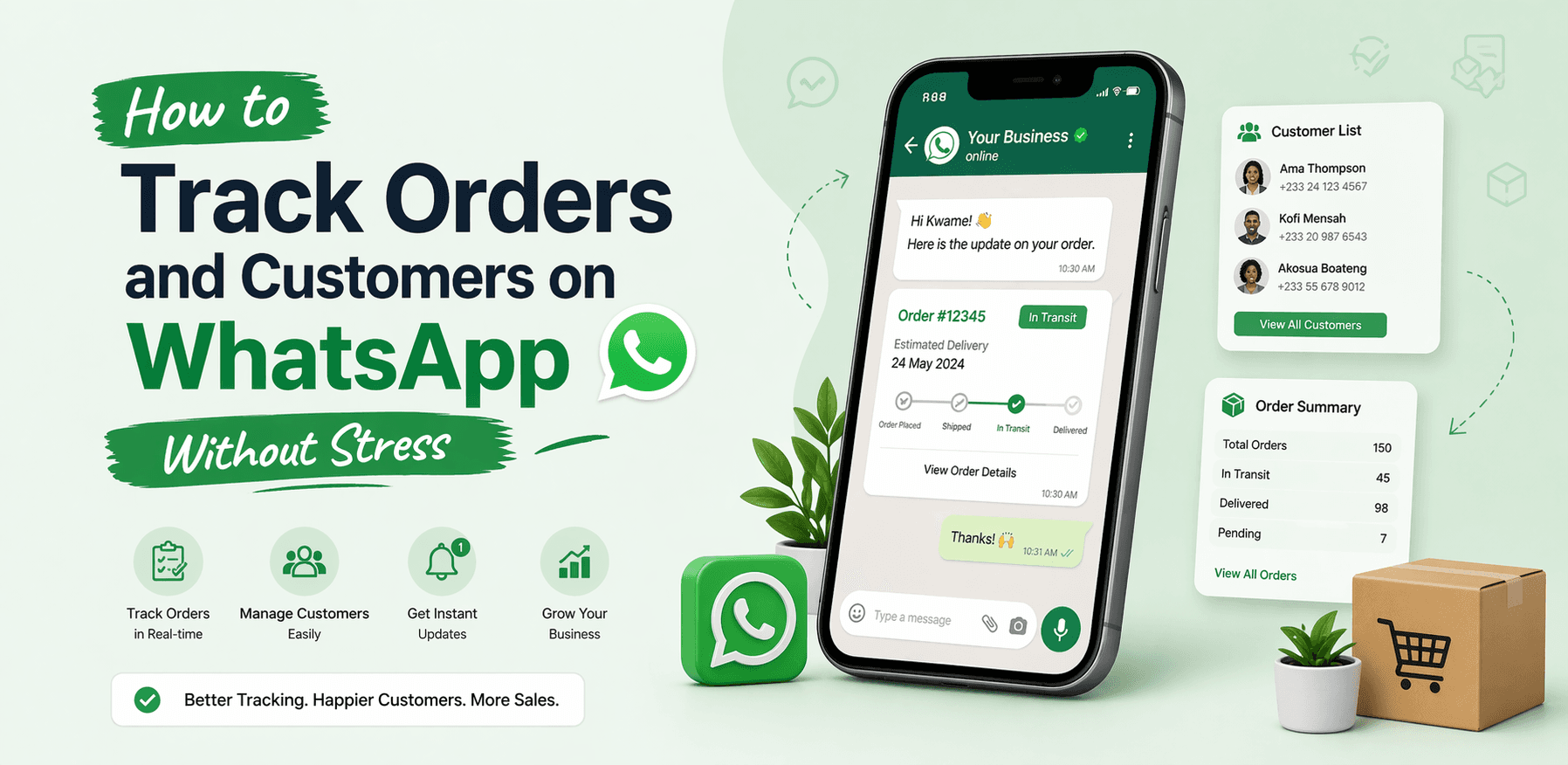 How to track orders and customers on WhatsApp in Ghana